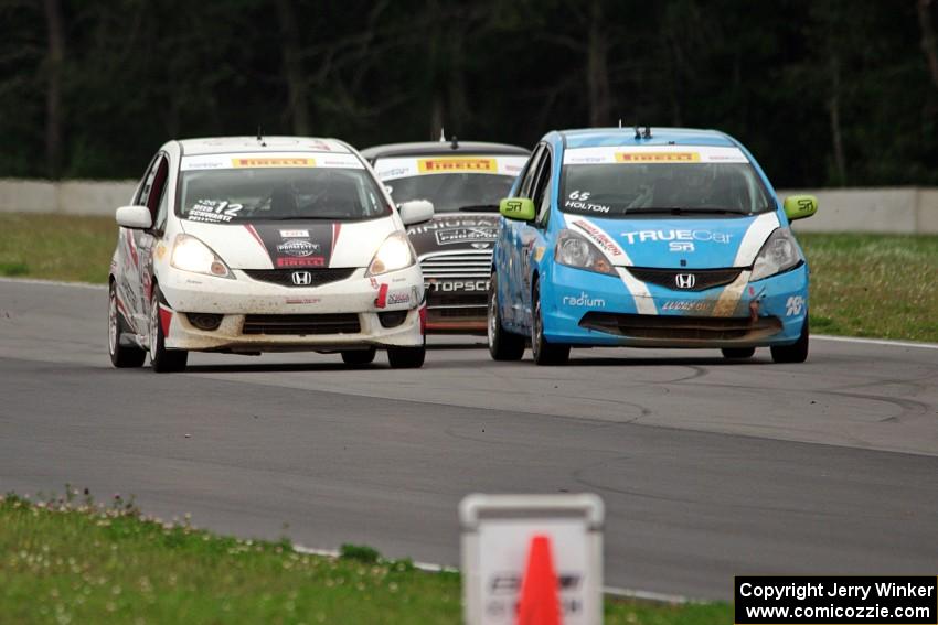 Paul Holton's Honda Fit, Johan Schwartz's Honda Fit and Glenn Nixon's MINI Cooper