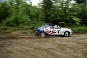 Noel Lawler / Charles Bradley Hyundai Tiburon at speed on SS1, Waptus.