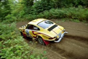 Dennis Chizma / Claire Chizma Porsche 911 at speed on SS1, Waptus.