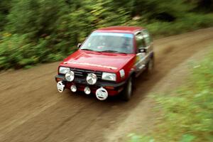 Brian Vinson / Richard Beels VW GTI at speed on SS1, Waptus.