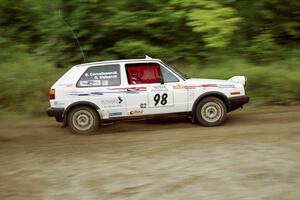 Bob Nielsen / Brett Corneliusen VW GTI at speed on SS1, Waptus.