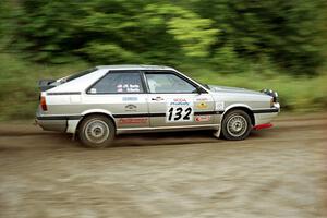 Bob Burtis / Rick Burtis Audi Quattro Coupe at speed on SS1, Waptus.