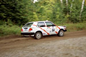 Doug Davenport / Lea Davenport VW GTI at speed on SS1, Waptus.