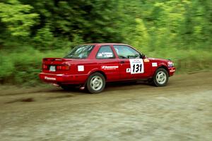 Jon Tabor / Kevin Poirier Nissan Sentra SE-R at speed on SS1, Waptus.