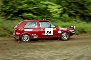 J.B. Niday / Al Kintigh VW GTI at speed on SS1, Waptus.