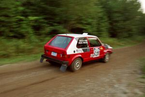 Jason Lajon / John Adleman VW GTI at speed on SS1, Waptus.