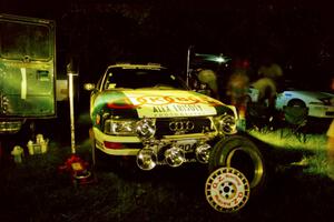 Alex Erisoty / Ben Greisler Audi 90 Quattro and a broken rim at Friday night service in Osage.