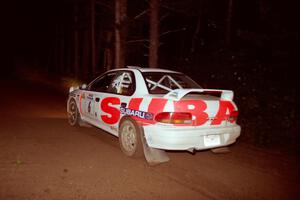Henry Krolikowski / Cindy Krolikowski Subaru WRX STi at speed on SS5, Hanna One.