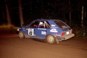 Mark Utecht / Brenda Corneliusen Dodge Omni GLH Turbo at speed on SS5, Hanna One.