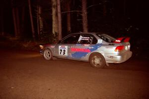 Nick Robinson / Carl Lindquist Honda Civic at speed on SS5, Hanna One.