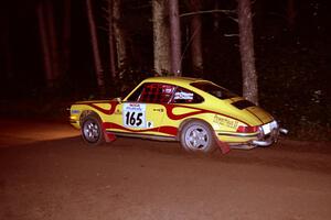Dennis Chizma / Claire Chizma Porsche 911 at speed on SS5, Hanna One.