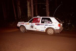 Bob Nielsen / Brett Corneliusen VW GTI at speed on SS5, Hanna One.