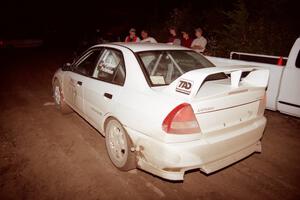 Tim Paterson / Scott Ferguson Mitsubishi Lancer Evo IV checks into the finish of SS7, Two Inlets.