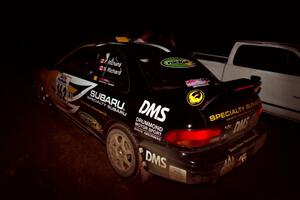 Pat Richard / Nathalie Richard Subaru Impreza 2.5RS checks into the finish of SS7, Two Inlets.