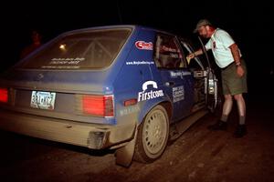 Mark Utecht / Brenda Corneliusen Dodge Omni GLH Turbo checks into the finish of SS7, Two Inlets.