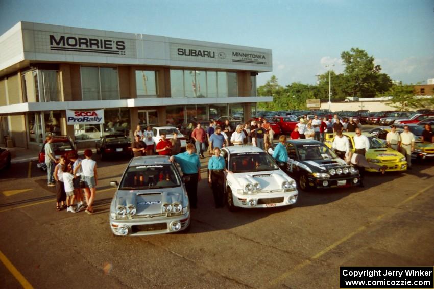 Rally Subarus on display at Morrie's Subaru