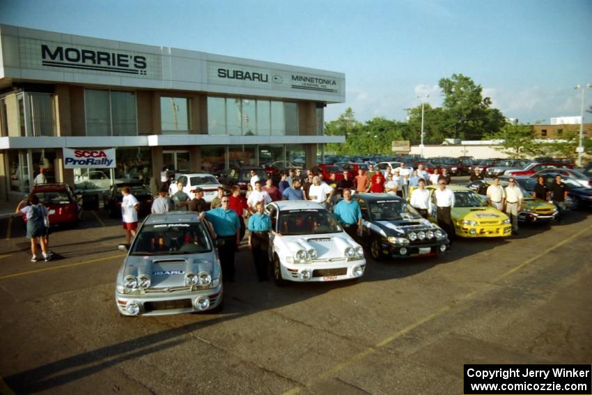 Rally Subarus on display at Morrie's Subaru