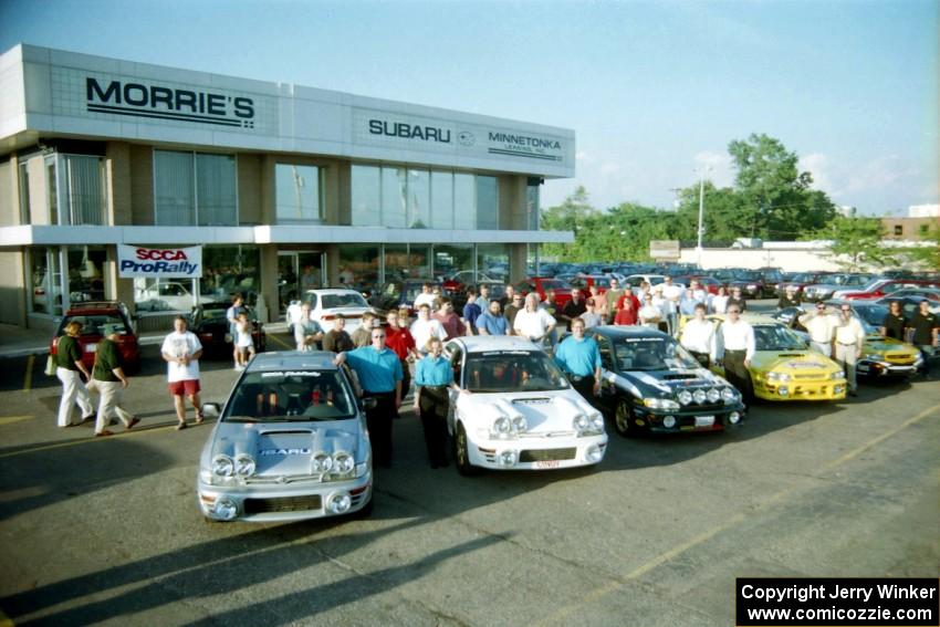 Rally Subarus on display at Morrie's Subaru