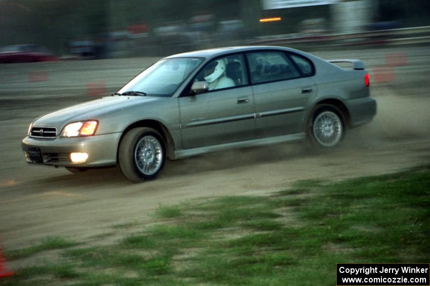 Chris Fortune's Subaru Legacy at the Thursday night rallycross.