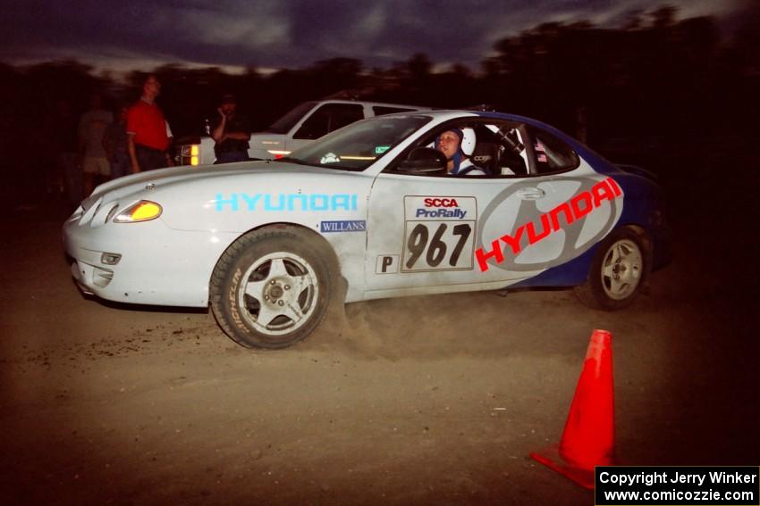 Larry Webster's Hyundai Tiburon at the Thursday night rallycross.