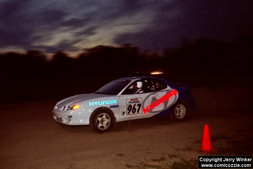 Larry Webster's Hyundai Tiburon at the Thursday night rallycross.