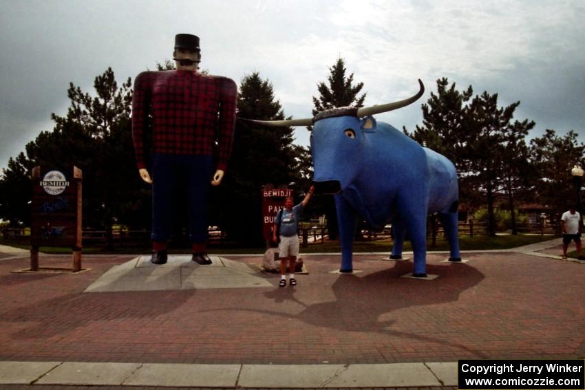 Paul Bunyan and Babe statues in downtown Bemidji.