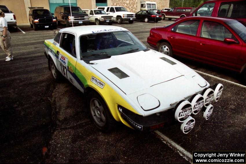 John Shirley / James Hurley Triumph TR-7 V8 prior to he start of the rally.