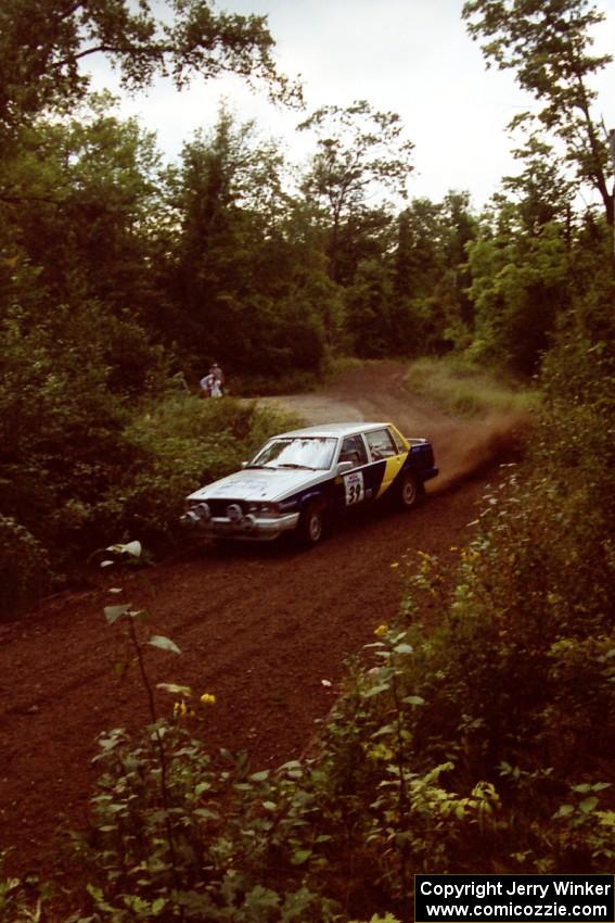 Carl Jardevall / Amity Trowbridge Volvo 740 Turbo at speed on SS1, Waptus.