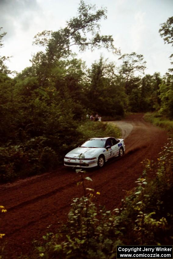 Chris Czyzio / Eric Carlson Mitsubishi Eclipse GSX at speed on SS1, Waptus.