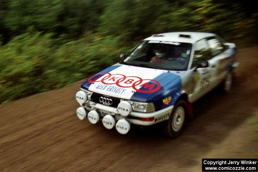 Alex Erisoty / Ben Greisler Audi 90 Quattro at speed on SS1, Waptus.