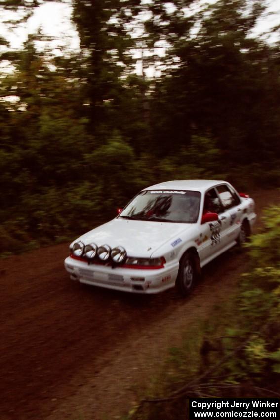 Todd Jarvey / Rich Faber Mitsubishi Galant VR-4 at speed on SS1, Waptus.