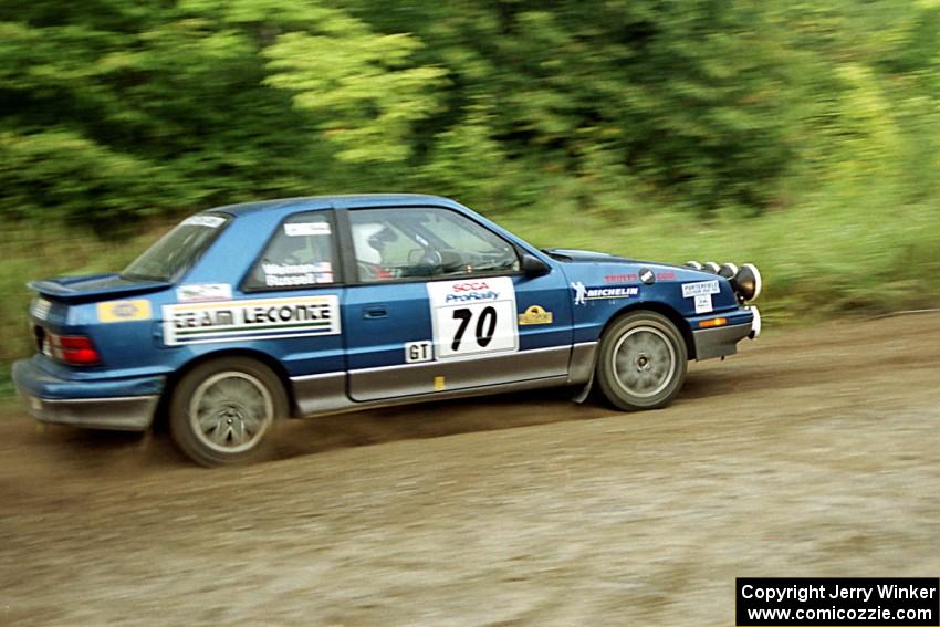 Kendall Russell / Dave Weiman Dodge Shadow at speed on SS1, Waptus.