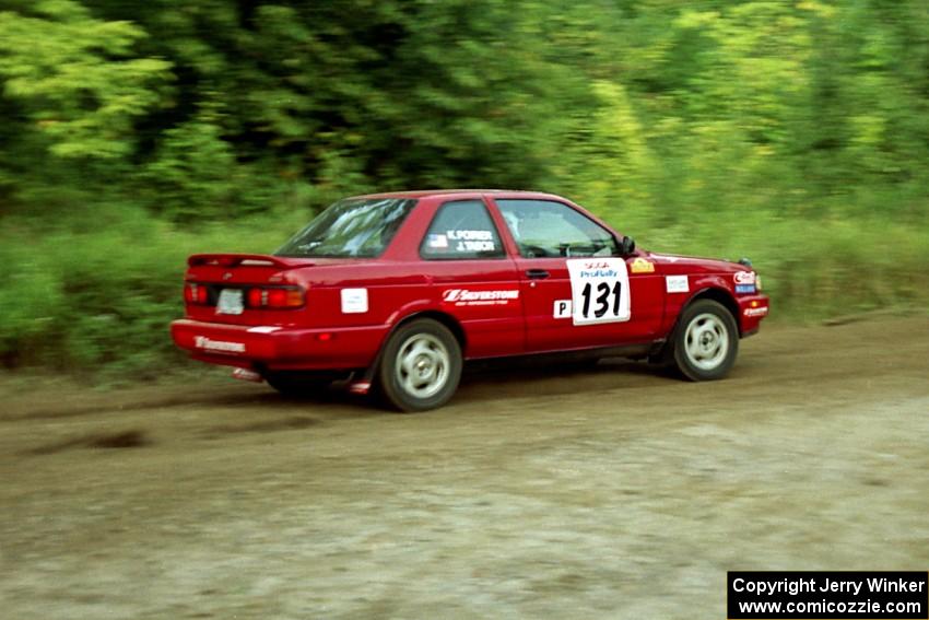 Jon Tabor / Kevin Poirier Nissan Sentra SE-R at speed on SS1, Waptus.