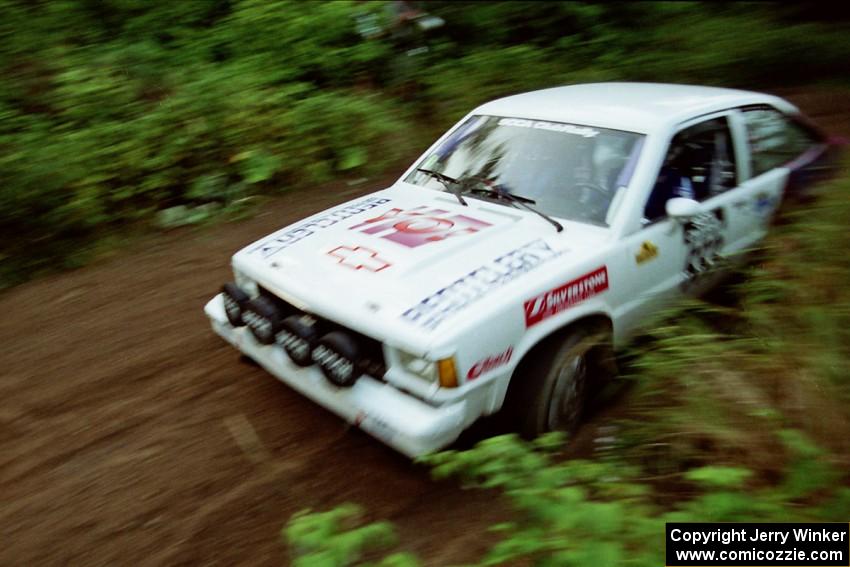 Jerry Brownell / Jim Windsor Chevy Citation at speed on SS1, Waptus.