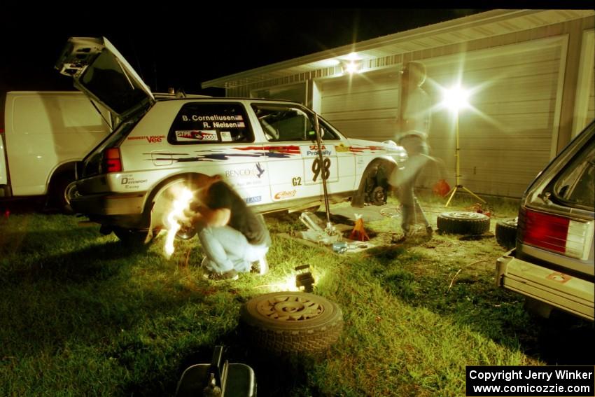 Bob Nielsen / Brett Corneliusen VW GTI at Friday night service in Osage.