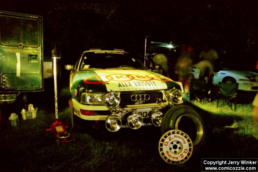 Alex Erisoty / Ben Greisler Audi 90 Quattro and a broken rim at Friday night service in Osage.