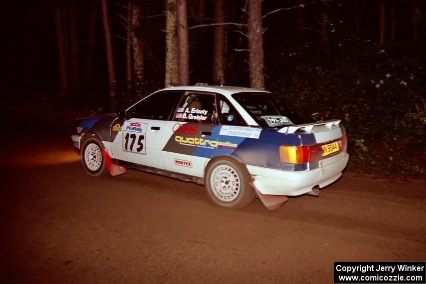 Alex Erisoty / Ben Greisler Audi 90 Quattro at speed on SS5, Hanna One.