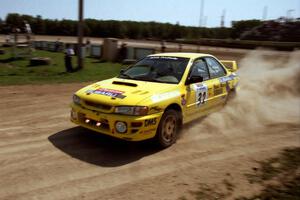 Paul Eklund / Scott Huhn Subaru Impreza on SS8, Speedway Shennanigans.