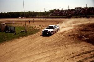 Karl Scheible / Russ Hughes Mitsubishi Lancer Evo V on SS8, Speedway Shennanigans.