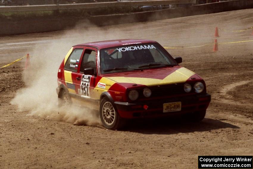 Dmitri Kishkarev / Dave Shindle VW GTI on SS8, Speedway Shennanigans.