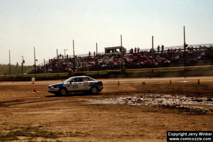 Alex Erisoty / Ben Greisler Audi 90 Quattro on SS8, Speedway Shennanigans.