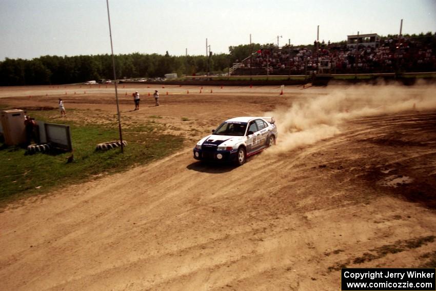 Karl Scheible / Russ Hughes Mitsubishi Lancer Evo V on SS8, Speedway Shennanigans.