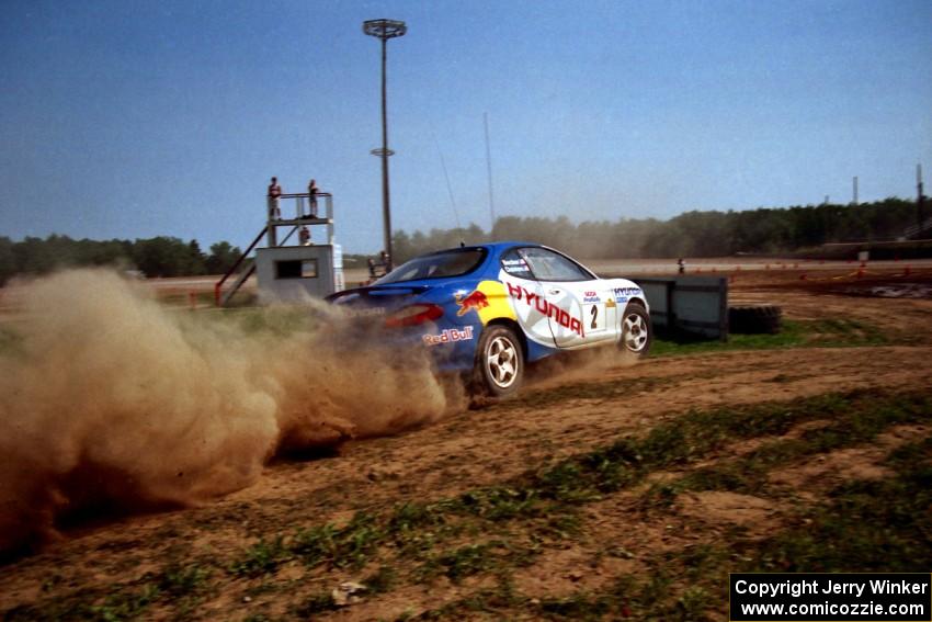 Paul Choiniere / Jeff Becker Hyundai Tiburon on SS8, Speedway Shennanigans.