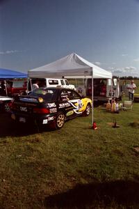 Pat Richard / Nathalie Richard Subaru Impreza 2.5RS at service at the ranch stage.