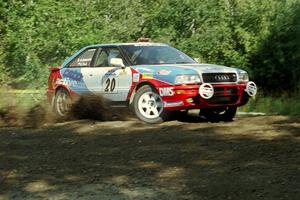 George Plsek / Alex Gelsomino Audi S2 Quattro at the spectator corner on SS10, Kabekona.