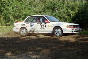 Todd Jarvey / Rich Faber Mitsubishi Galant VR-4 at the spectator corner on SS10, Kabekona.