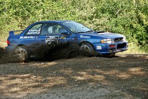 Mark Sarnecki / Rick Kopecky Subaru Impreza 2.5RS at the spectator corner on SS10, Kabekona.