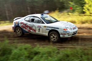 Noel Lawler / Charles Bradley Hyundai Tiburon at speed on SS14, East Steamboat.