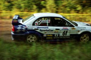 Karl Scheible / Russ Hughes Mitsubishi Lancer Evo V at speed on SS14, East Steamboat.