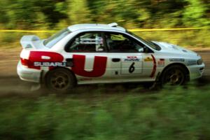 Henry Krolikowski / Cindy Krolikowski Subaru WRX STi at speed on SS14, East Steamboat.